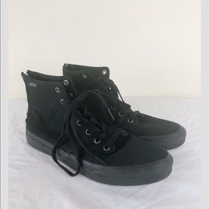 solid white high top vans